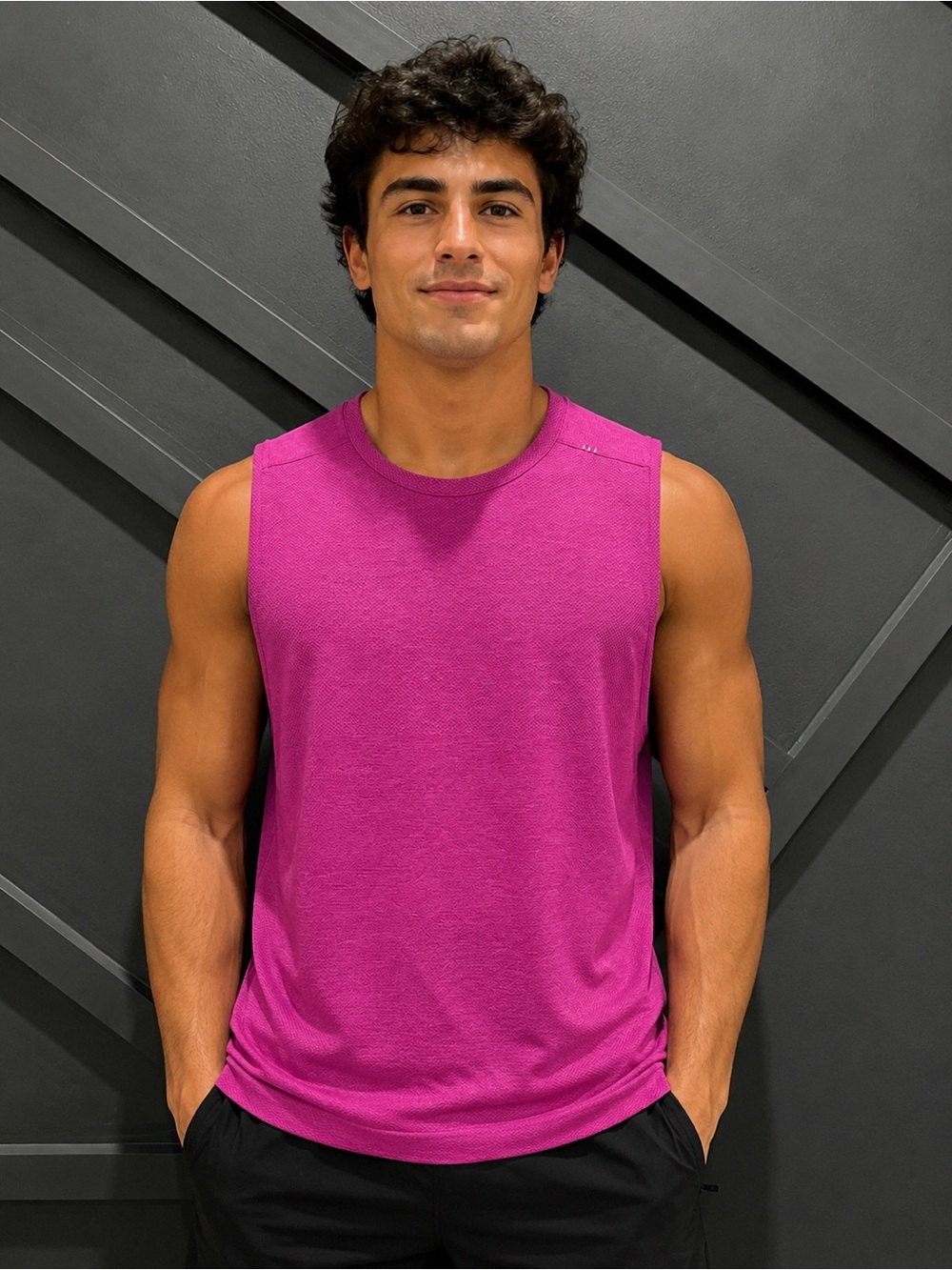 Lululemon Men’s Pink Sleeveless Workout Tank Size L Athletic Gym Top